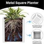 Large Square Planter for Outdoor Plants 20" L x 20" W x 20" H,Metal Planters for Outdoor Plants,Cube Planters with Drainage Hole for Porch/Patio/Garden
