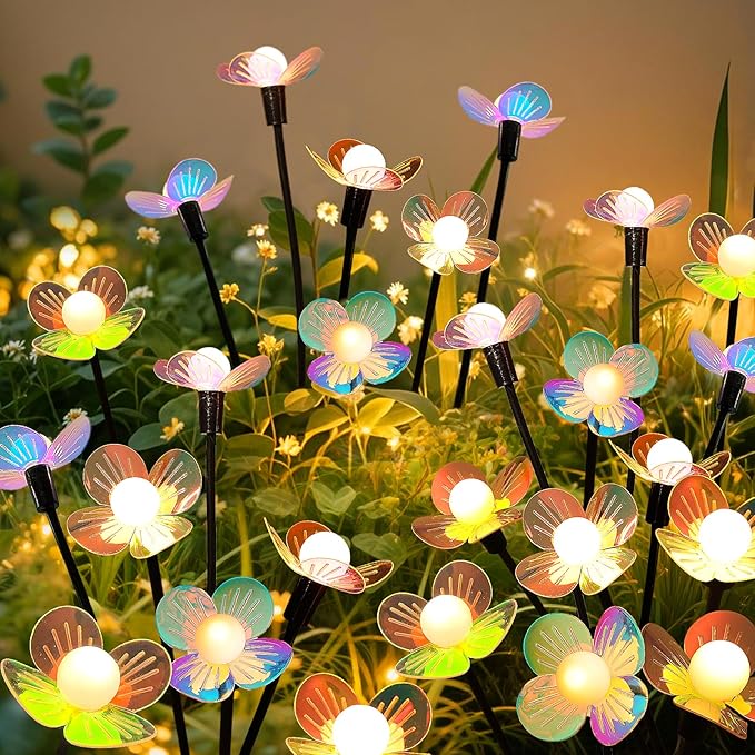 Solar Garden Lights, 6 Pack 36 LED Solar Swaying Flower Light, Waterproof Firefly Lights Outdoor Fairy Light for Garden Patio Yard Pathway Flower Bed Decoration