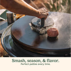 Cuisinart Smash Burger Press, Cast Iron, 6.5" Round Burger Smasher | Hamburger press with round flat edge for crispy carmelization, the go-to grill press for indoor and outdoor cooking, CISB-111