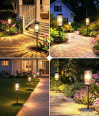 Solar Pathway Lights Outdoor, 6 Pack Upgraded Solar Lights Outdoor Waterproof, Bright Up to 15 Hrs Auto On/Off Garden Light for Yard Patio Lawn Path Walkway Driveway Outside Decor
