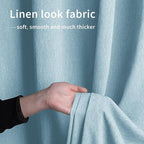 Easy-Going Linen Look Outdoor Curtains Waterproof Windproof Porch Curtains, Soft Thicken Outdoor Privacy Curtains for Patio, Gazebo, Grommet Top and Tab Bottom Drape, 1 Panel, 110x96 inch, Sky Blue