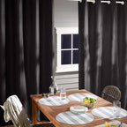 Town & Country Basics Cabana Solid Heavyweight Indoor Outdoor Curtains, Light Filtering Opacity with Grommet Top, Water Repellent, 2-Pack Set, 54"x63", Dark Navy
