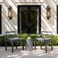 Patio Dining Chairs Set of 2, Outdoor Metal Chairs with Cushions Grey