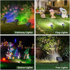 Kingsyard Solar Lights Outdoor Waterproof IP68, 47 LEDs 3 Lighting Modes USB & Solar Powered Garden Yard Pathway Spot Lights for Outside Landscape, Auto On/Off, 2 Pack(Cool White)
