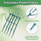 10 Pack Adjustable Plant Support Stakes,Stackable Plant Support Pole with Garden Ties and Clips, Suitable for Monstera,Climbing Plants and Indoor Outdoor Plants