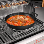 onlyfire Cast Iron Wok for Weber Gourmet BBQ System | Universal Nonstick Stir-Fry Pan, For Multiple Cooktops Including Induction, Gas Stove, Range Oven, Campfire