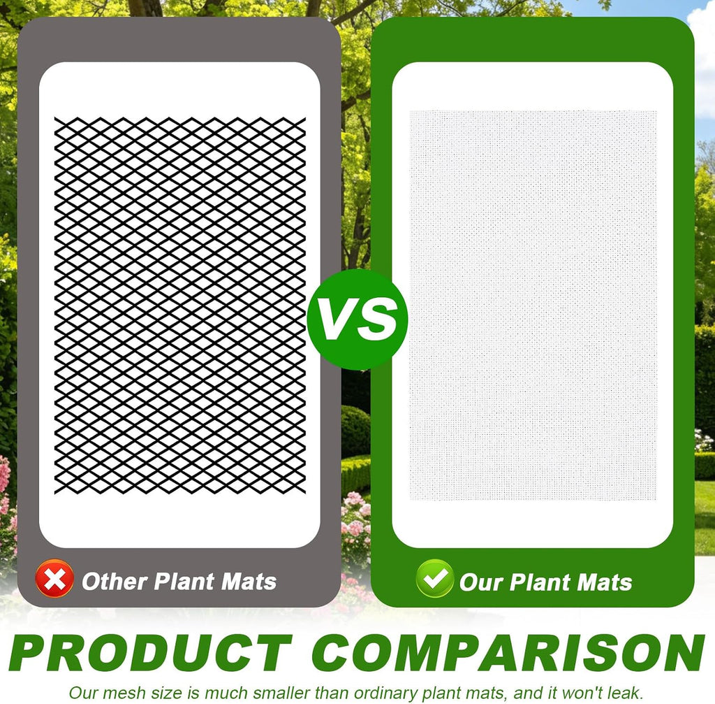 lasuroa 10pcs Flower Pot Hole Mesh Pad | 11.8x7.8 Inch Bonsai Mesh Drainage Screens Plant Pot Drainage Meshes for Preventing Clart Leakage (White)