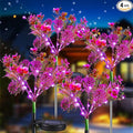 Neporal Solar Garden Lights, 4PK Purple Phalaenopsis Solar Flowers Outdoor Waterproof, Solar Lights Outdoor Decorative for Garden, Yard Decor,