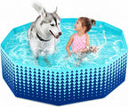 Jasonwell Foldable Dog Kiddie Pool - Hard Plastic Kids Paddling Pool Toddler Baby Swimming Pools for Backyard Collapsible Whelping Box Pet Doggie Cats Wading Pools Bathtub for Puppy Large Dogs 48In,G