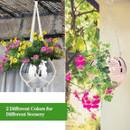 Disco Ball Planter, 1pcs 10” Silver Disco Ball Planter, Disco Ball Plant Hanger with Hanging Rope, Hanging Chain, Hook, Circle and Extra Mirror Pieces