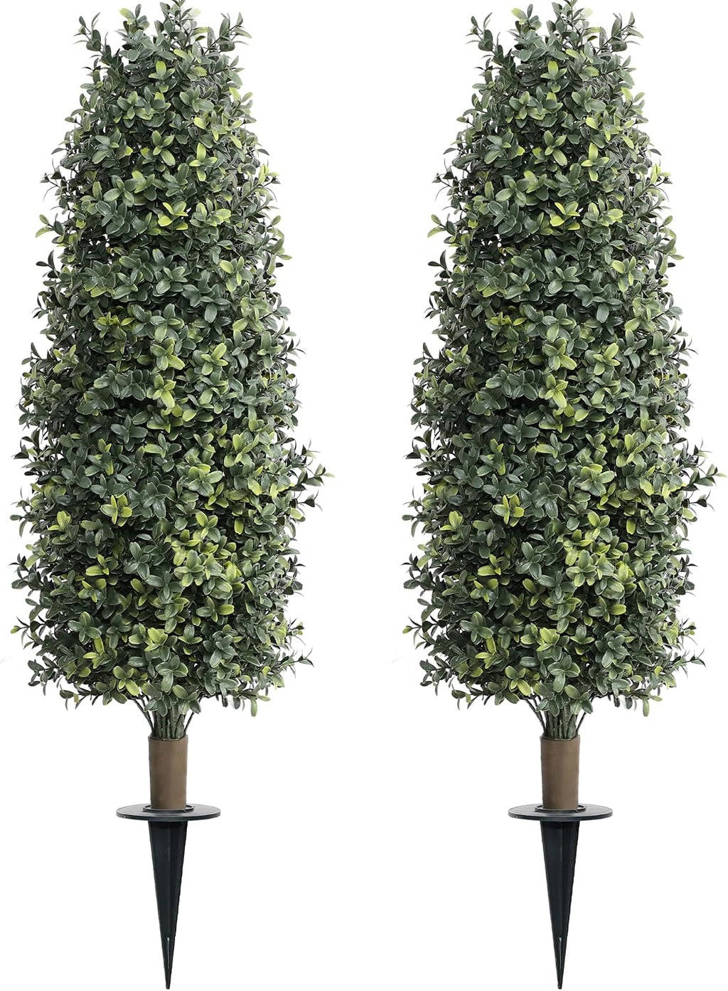 36" artificial boxwood topiary trees with ground spike, main product view