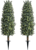 36" artificial boxwood topiary trees with ground spike, main product view