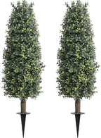 36" artificial boxwood topiary trees with ground spike, main product view