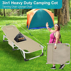 ABORON Oversized Folding Sun Tanning Chair, 3 in 1 5-Position Adjustable Outdoor Heavy Duty Chaise Lounge Chairs, with Face & Arm Holes, Mattress, Pillow, for Beach Pool Lawn Yard Patio