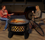 fire beauty 26" 2-in-1 fire pit with bbq, close-up detail