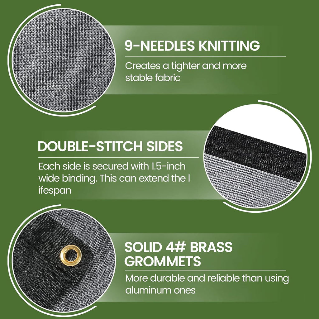 20 ft 60-70% heavy duty mesh tarp shade, close-up detail