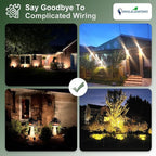 DINGLILIGHTING Waterproof Solar Lights Outdoor: IP65 Led Spot Light Decorations for Garden - 3 Lighting Modes Solar Powered for Yard - Dust to Dawn Uplighting Landscape Pathway Drive Patios 6PC Warm