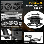 verdeluxe 47 inch outdoor fire pit with 2 showing dimensions