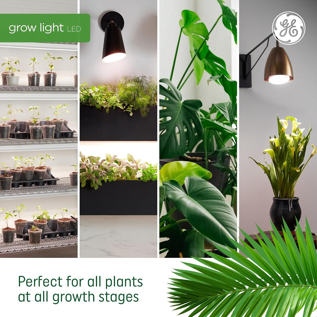 GE Grow LED Light Bulb, PAR38 Flood Light, Indoor LED Grow Lights, 1 Pack | For Flowers & Fruit, Advanced Red Light Spectrum, 25, 000 Hour Lifespan, 50 PPF, Packaging May Vary