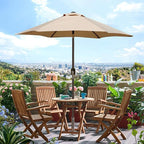 Blissun 7.5 ft Patio Umbrella, Yard Umbrella, Outdoor Market Umbrella with Push Button Tilt Crank (Tan)