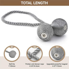 Hion Magnetic Curtain Tiebacks Grey 4 Pack, Curtain Tiebacks Buckles Holdbacks Holders Hooks Clip for Home Bedroom Office Decorative Thick or Thin Curtain
