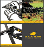 black boar atv utv s-tine cultivator implement, 6 shown in use