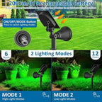 T-SUNUS Green Solar Spot Lights Outdoor 2 Pack, IP65 Waterproof Garden Spotlights Auto On/Off for St Patricks Day Halloween Christmas, Security Landscape Spotlight for Tree Patio Yard Driveway Pond