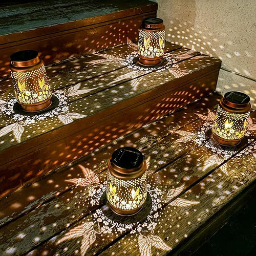 4 Pack Hummingbird Birthday Gifts for Women Mom Grandma Solar Lanterns Outdoor Waterproof Garden Decor Hanging LED Decorative Light for Patio Yard Lawn Gardening Gifts