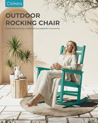 Ciokea Oversized Outdoor Rocking Chairs Set of 4, 380lbs Heavy-Duty Large Patio Rocker, High Back Cozy Porch Chairs, Weather Resistant Patio Rocking Chairs for Outside, Fire Pit, Deck, Aruba Blue