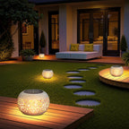 Solar Lanterns Outdoor Waterproof Table Lights: Upgraded Solar Flame Lantern, 2 Lighting Modes White Lantern Flickering Light for Garden Yard Balcony Indoor Tabletop Decor, Gifts for Women
