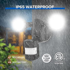 SANSI 25W 3000LM Motion Sensor Outdoor Security Lights, 5000K Daylight, Dusk to Dawn, 320° Angle Eave Mount Security Lights Super Bright for Yard, IP65 Waterproof, ETL Listed, Black