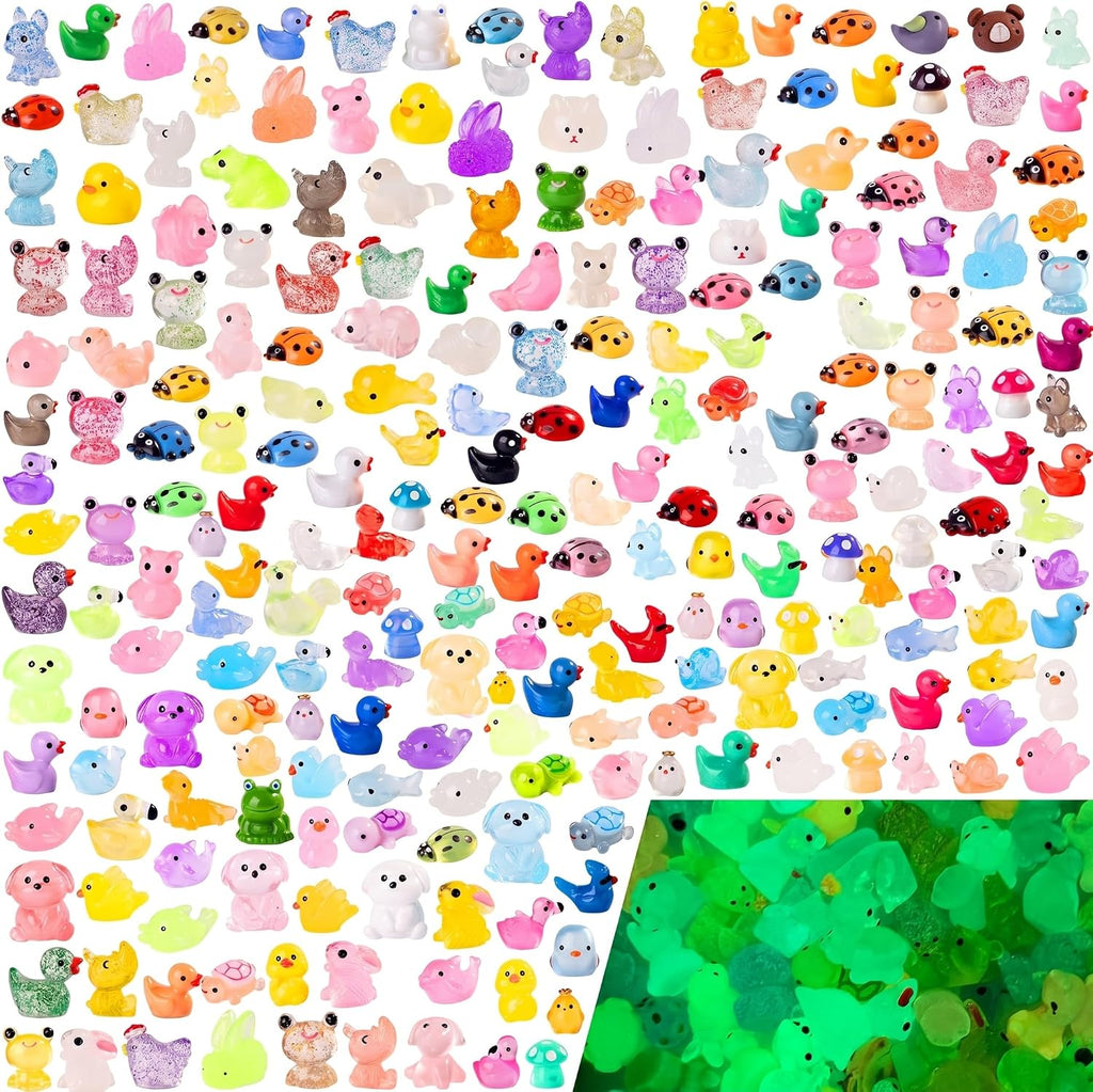 400 pcs Mini Resin Animals Many Styles Variety Tiny Animals Figures Miniature Little Small Animal Figurines Bulk for Micro Fairy Garden Landscape Accessories Hide Crafts Decor Aquarium