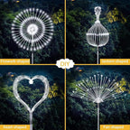 JJGoo Solar Firework Lights, 2 Pack 120 LEDs 2 Lighting Modes Solar Garden Lights Outdoor Waterproof for Yard Patio Walkway Pathway Party Wedding Christmas Decorative- Cool White