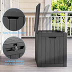 EasyUp 36 Gallon Outdoor Storage Box Waterproof, Resin Outdoor Deck Box, Deck Boxes for Garden Tools Equipment and Cushions (Black)