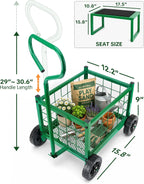 hulisen garden cart with detachable seat, rolling garden, close-up detail