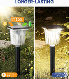 12-Pack Super Bright Solar Pathway Lights Outdoor Powered,Adjustable Warm&Cool White,Waterproof IP65 Solar Garden Decor Landscape Lighting Outside for Front Yard/Patio/Walkway/Driveway/Lawn/Path Light