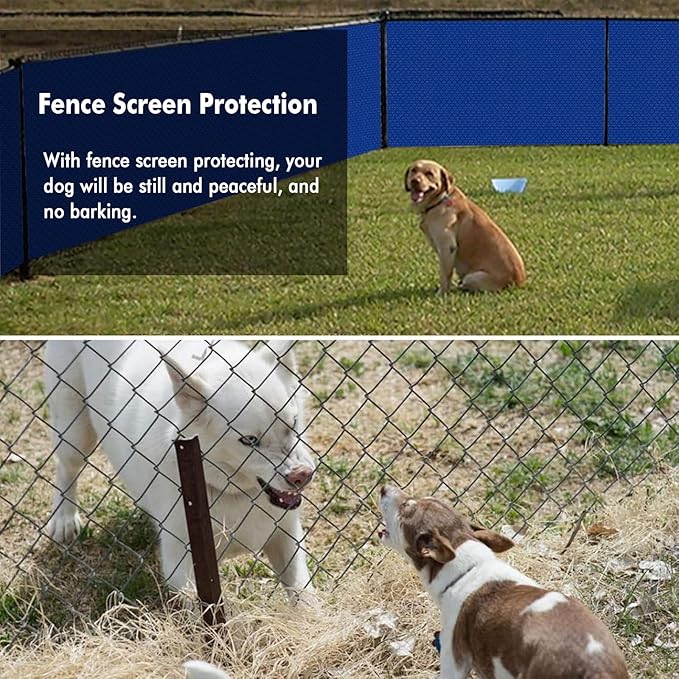 UPGRADE Privacy Screen 5' x 50' Fence Commercial Shade Cover with Brass Grommets Heavy Duty Perfect for Outdoor Back Yard, Blue, Customizable