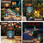 Solar Lanterns Outdoor Hanging Lantern Metal Waterproof LED Lantern with Solar Powered Garden Patio Decorations Decor with Handle Christmas Gift Idea