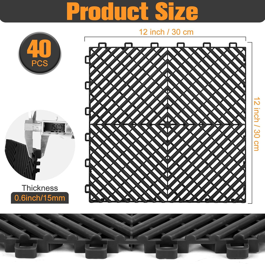 tolanbbt interlocking drainage tiles 12" x 12" modular shown in use