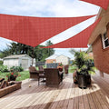 Patio Paradise 24' x 24' x 24' Sun Shade Sail Triangle Canopy Shade Cloth Fabric Sunlight Block Patio Pergola Cover HDPE Deck Awning for Outdoor Backyard Roof Shading, Red