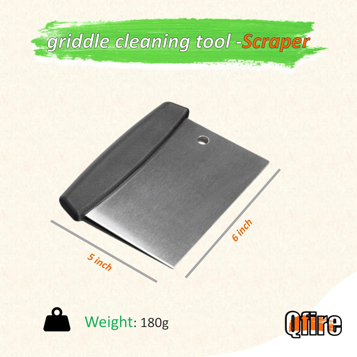 Replacement Griddle Scraper for Blackstone Scraper/Camp Chef/Member's Mark, Heavy Duty Flat Top Grill Scraper for Traeger Flatrock/Cuisinart Outdoors/Razor Griddle Accessories, Stainless