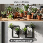 2 Tier Wall Mounted Plant Shelf, Rustproof Iron Hanging Plant Holder, Matte Black Wall Planter Rack Fit 3-5.5 Inch Pots for Home Living Room Balcony Decor 4-Pack