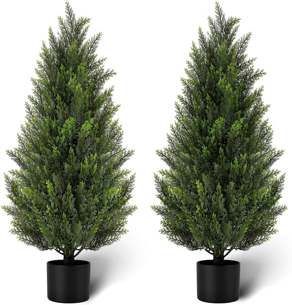 4ft artificial cedar trees, set of 2 faux, main product view