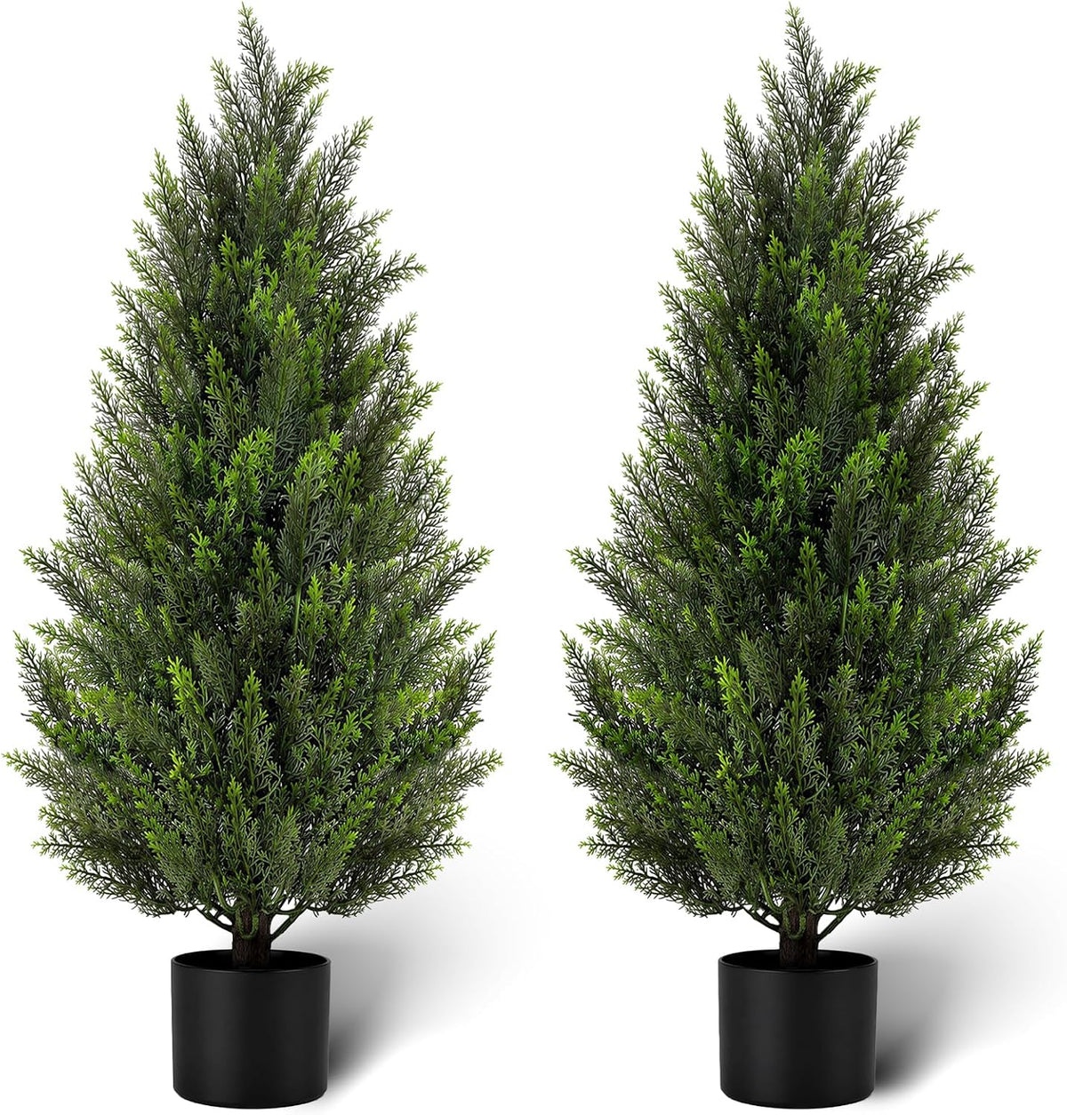 4ft artificial cedar trees, set of 2 faux, main product view