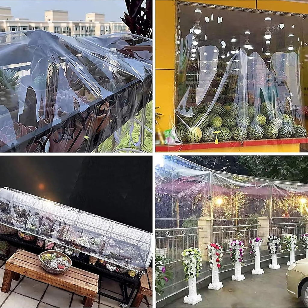 lc&qs clear tarps heavy duty pvc, transparent tarp showing dimensions