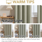 H.VERSAILTEX Linen Curtains 100% Blackout Curtains for Bedroom 102 inch Long Full Light Blocking Nature Linen Blended Window Curtains for Living Room Nickel Grommet (2 Panels, Heathered Tea)