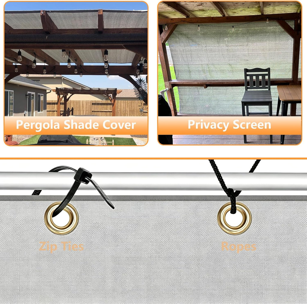 poyee 90% sun shade cloth, 10x30ft pergola shade, package contents