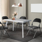 VINGLI 20 Pack Folding Chairs with Padded Seats, Metal Frame with Pu Leather Seat & Back, Capacity 350 lbs, Black