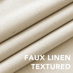 H.VERSAILTEX 100% Blackout Curtains for Bedroom Thermal Insulated Linen Textured Curtains Heat and Full Light Blocking Drapes Living Room Curtains 2 Panel Sets, Bleached Sand, 52x63 Inch