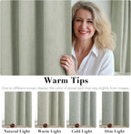 H.VERSAILTEX Primitive Linen Curtains 100% Blackout Curtain Drapes Burlap Fabric Curtains with White Thermal Insulated Liner, Grommet Top Drapes Living Room/Bedroom (2 Panels, 42 x 63 Inch, Sage)